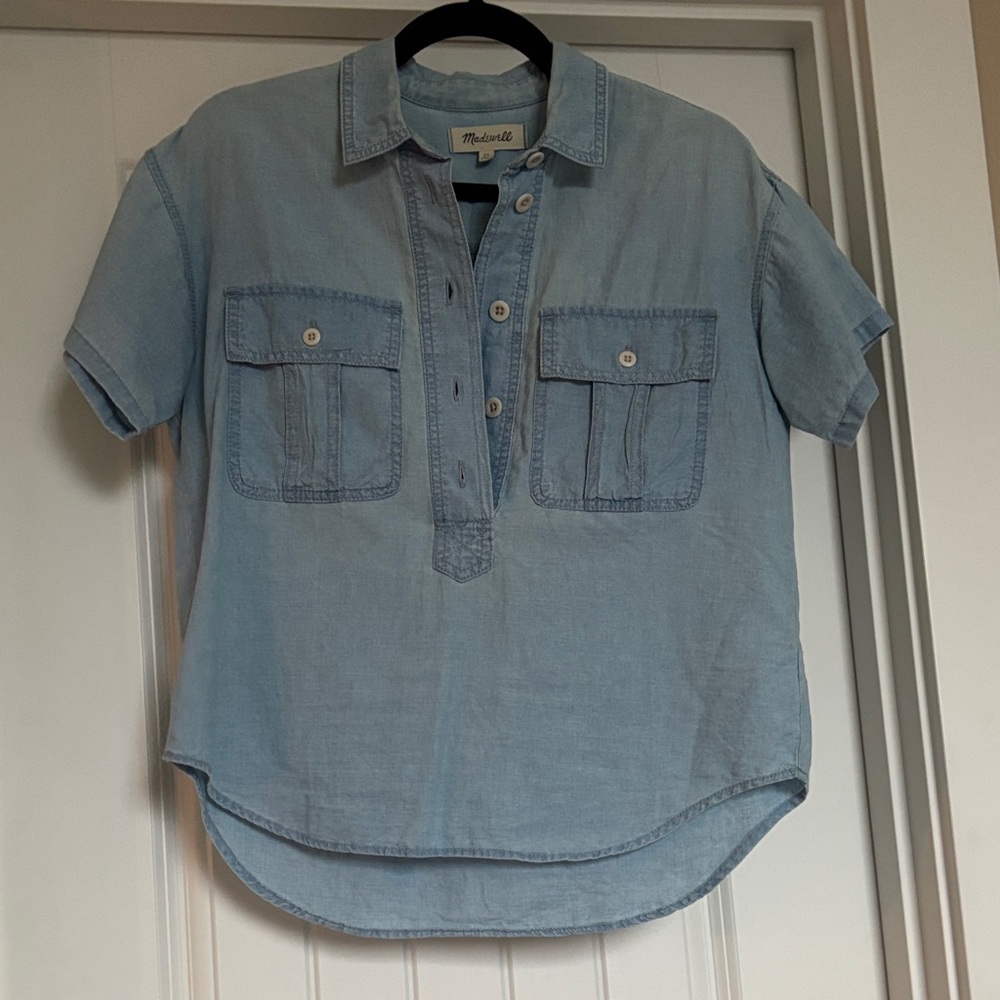 MADEWELL Chambray Half Button Down Shirt